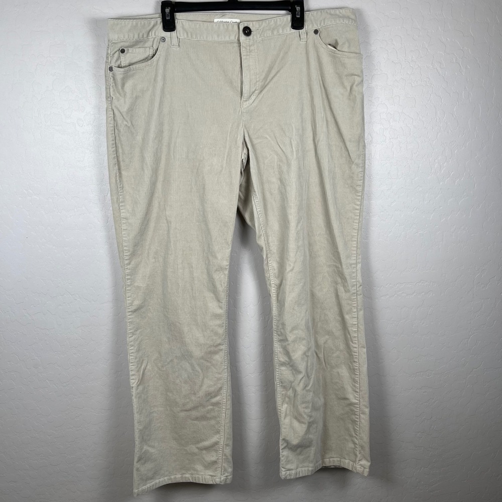 Coldwater Creek Womens Corduroy‎ Pants Size 20W Beige Relaxed Fit Comfort
